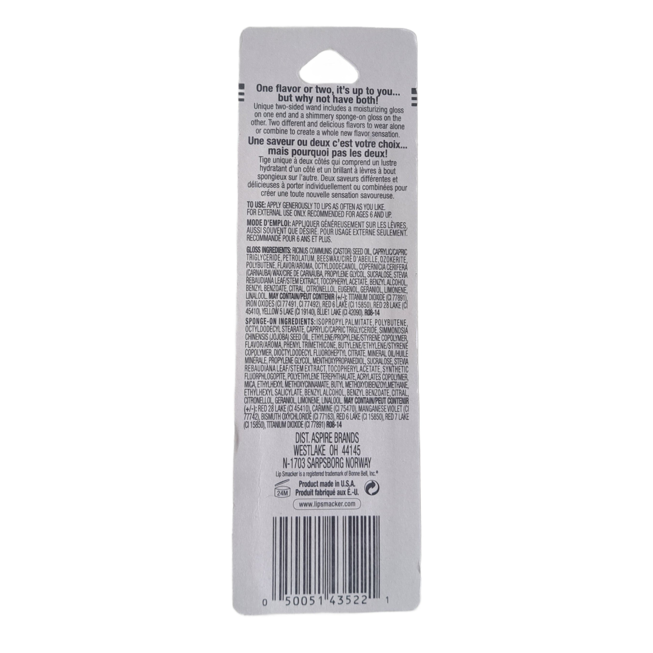 Lip Smacker Layer-It Liquid + Gloss, Raspberry Orange Sorbet, 522