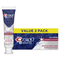 Crest 3D White Glamorous White toothpaste tube and packaging on a white background