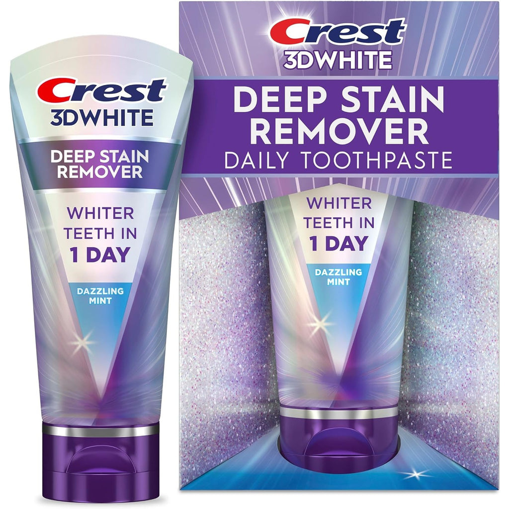 Crest 3D White Brilliance Deep Stain Remover Toothpaste, Dazzling Mint, 2.1 Oz (59 G)