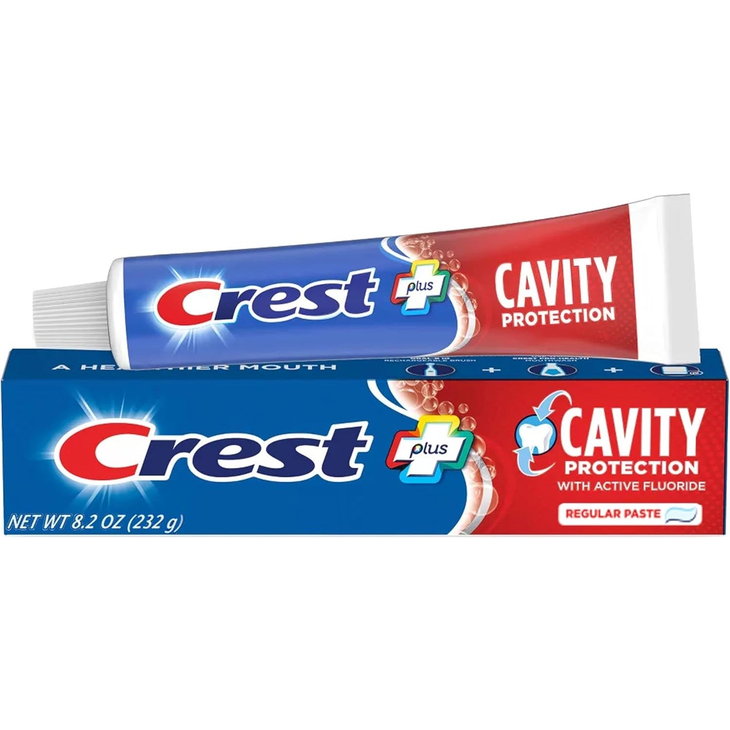 Crest PLUS Cavity Protection Toothpaste, 8.2 Oz / 232 G, Regular Paste