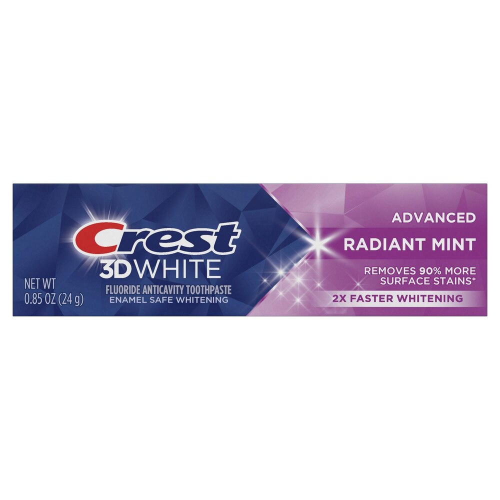 Crest 3D White Radiant Mint Travel Toothpaste, 0.85 Oz (24 G)