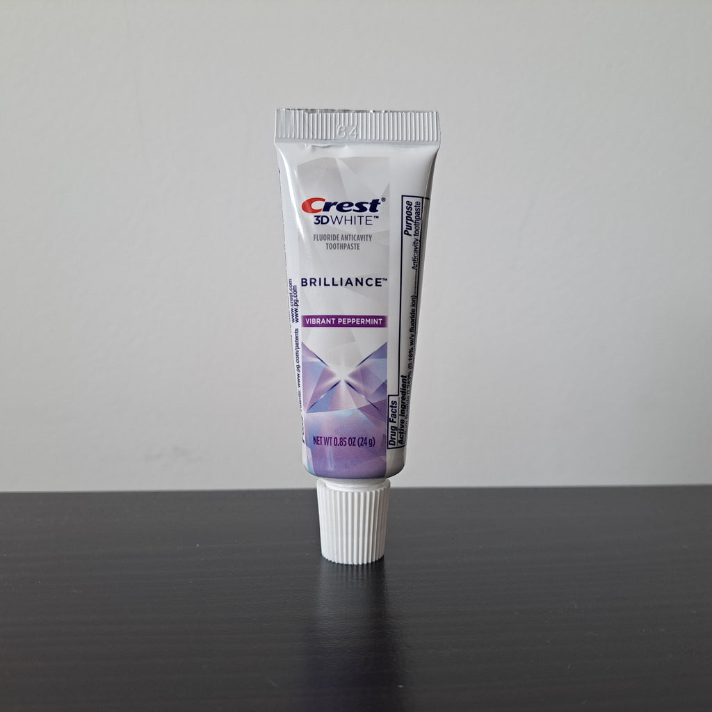 Crest 3D White Brilliance Vibrant Peppermint Travel Toothpaste 0.85 OZ (24 g)
