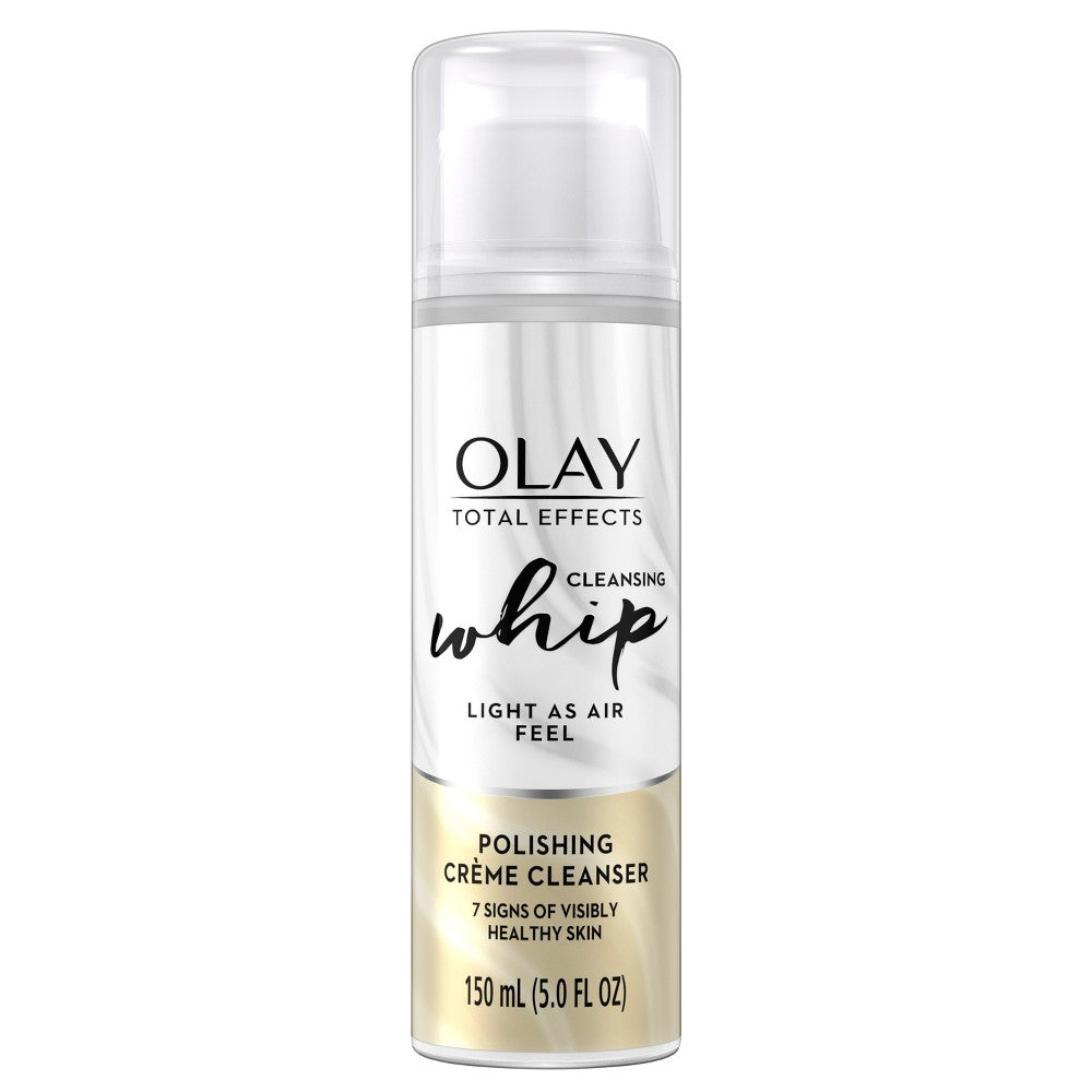 Olay Total Effects Cleansing Whip, Polishing Creme Cleanser, 150 mL (5 Fl Oz)