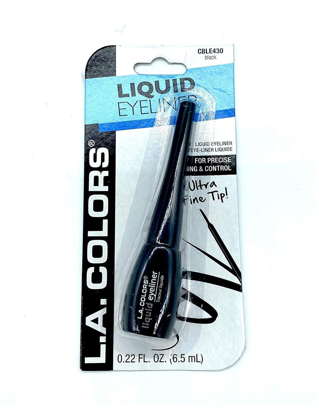 L.A. Colors Liquid Eyeliner, Black, CBLE430, 0.22 Fl Oz (6.5 mL)