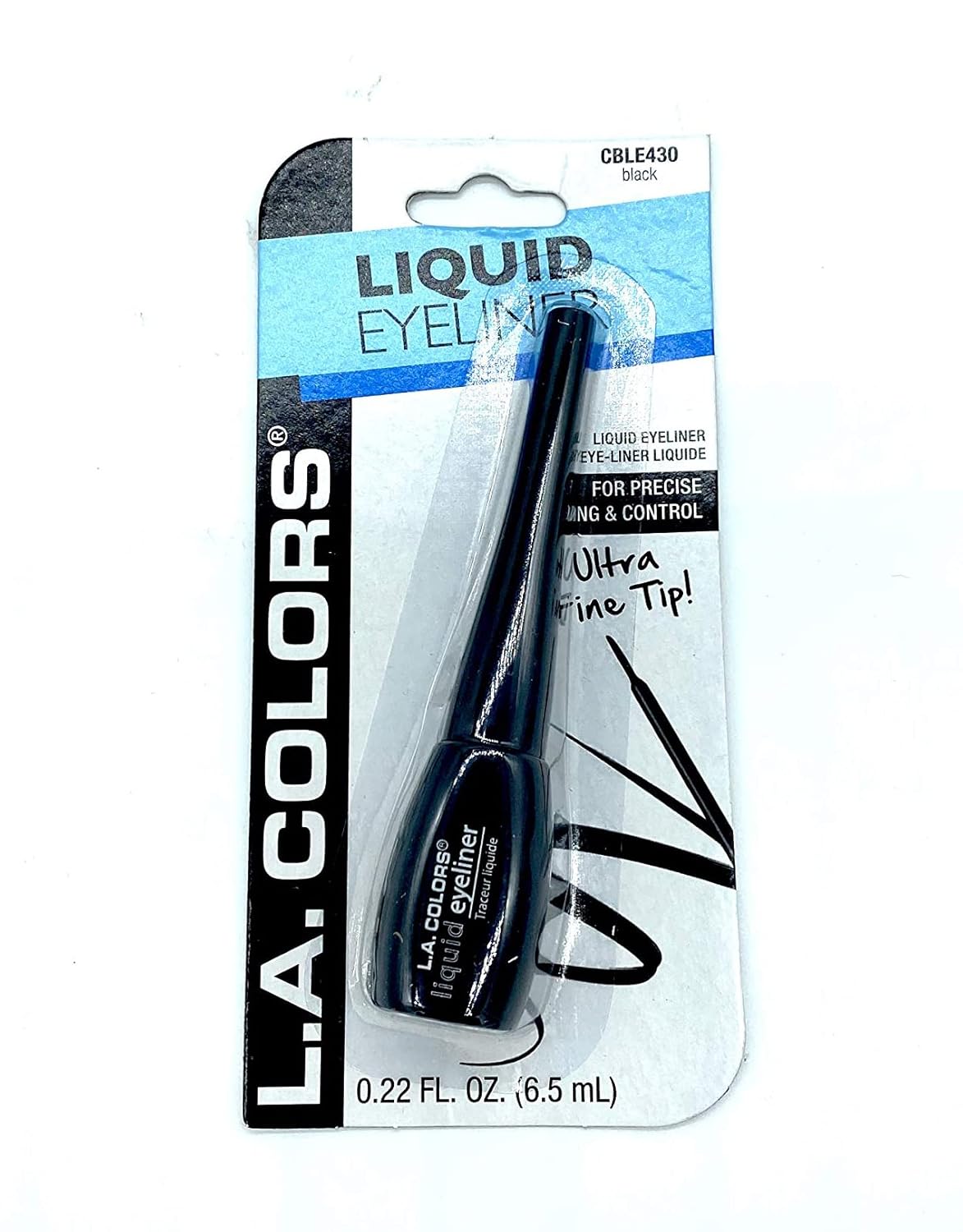 L.A. Colors Liquid Eyeliner, Black, CBLE430, 0.22 Fl Oz (6.5 mL)