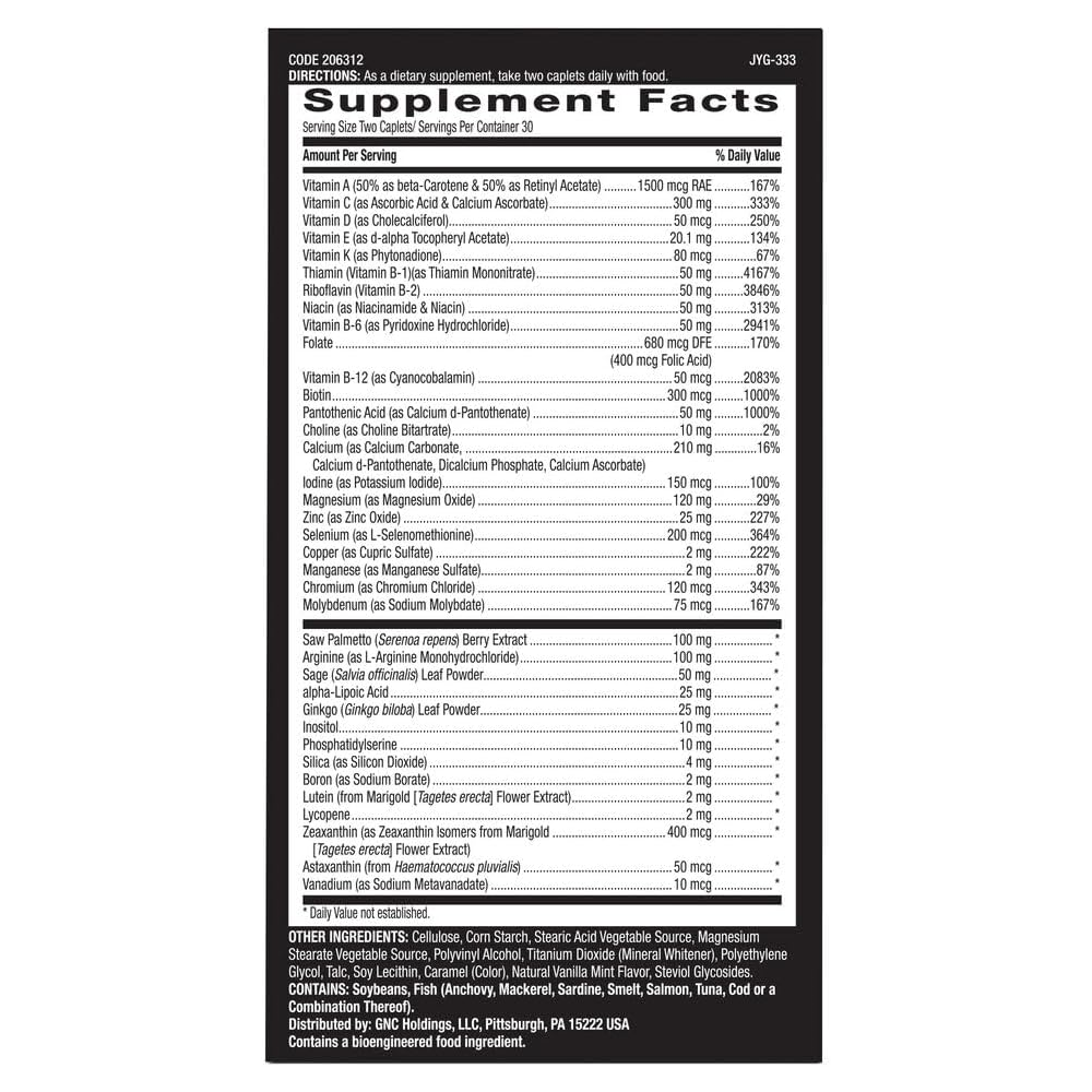 GNC Mega Men 50 Plus Multivitamin, Timed Release, 60 Tablets