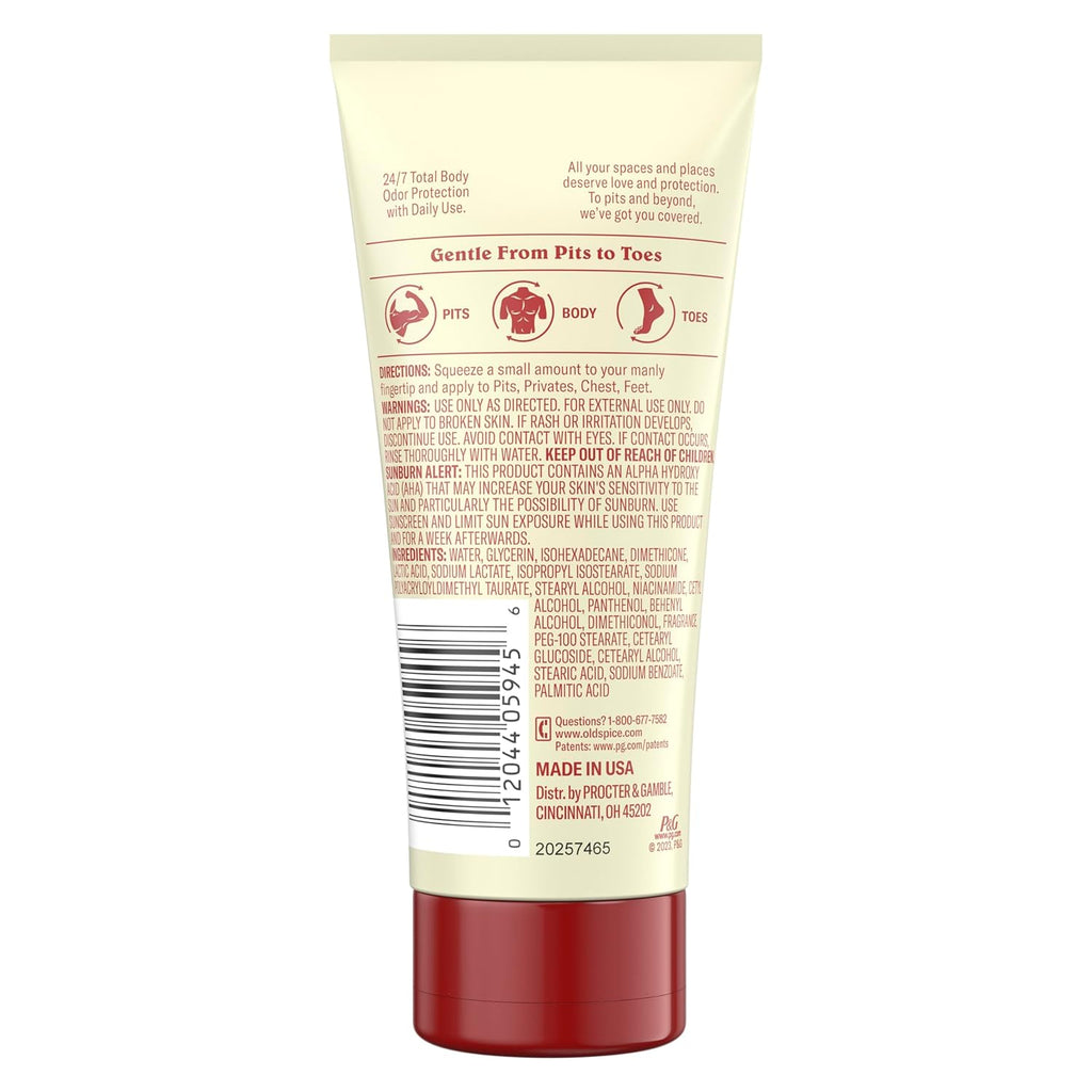 Old Spice Gentleman's Total Body Deodorant Cream, Cucumber + Avocado, 3 oz (85 g)