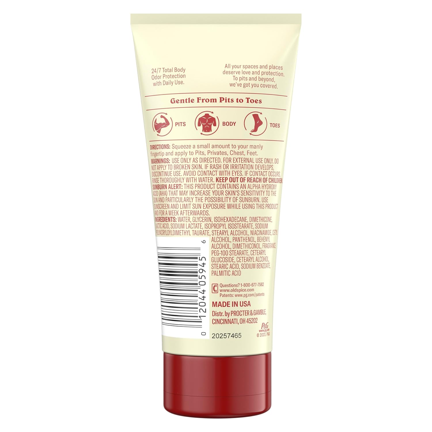 Old Spice Gentleman's Total Body Deodorant Cream, Cucumber + Avocado, 3 oz (85 g)