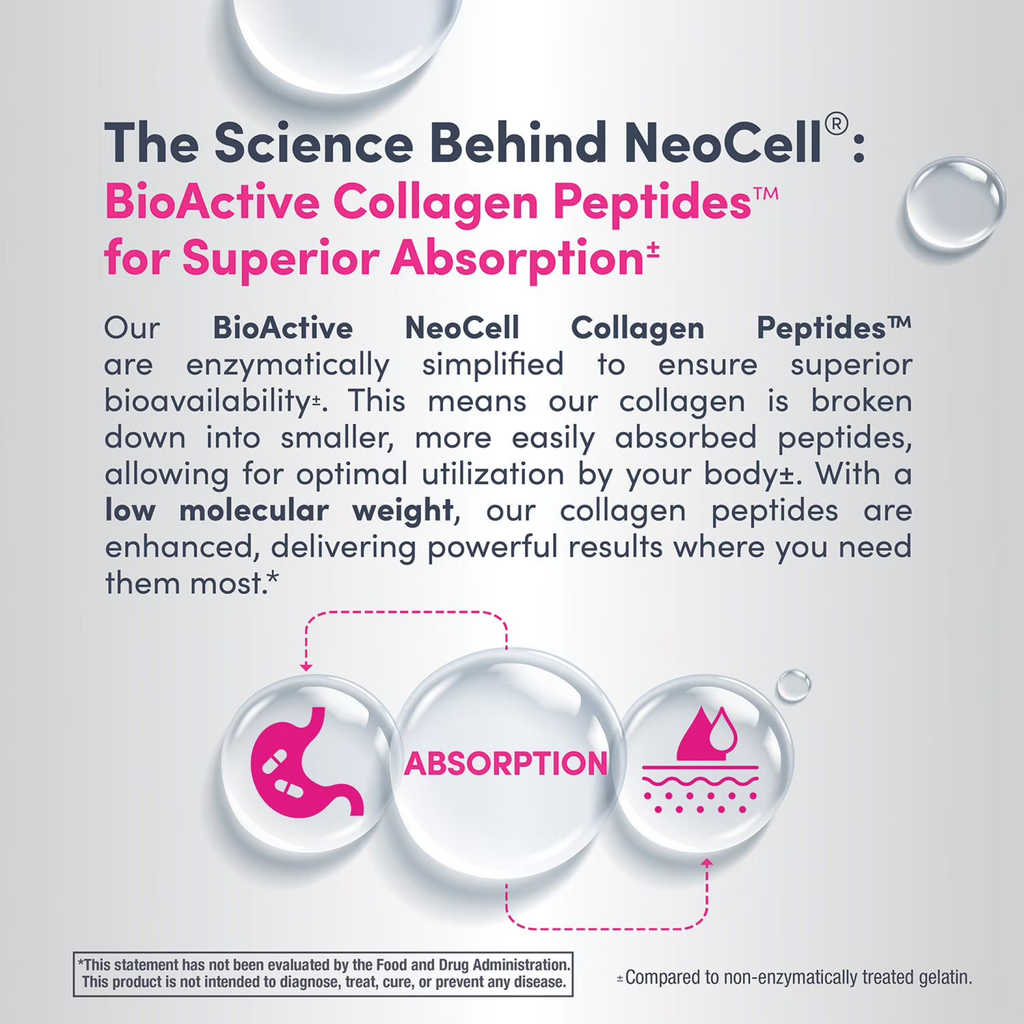 NeoCell Grassfed Collagen Peptides + Vitamin C with Biotin, 360 Tablets