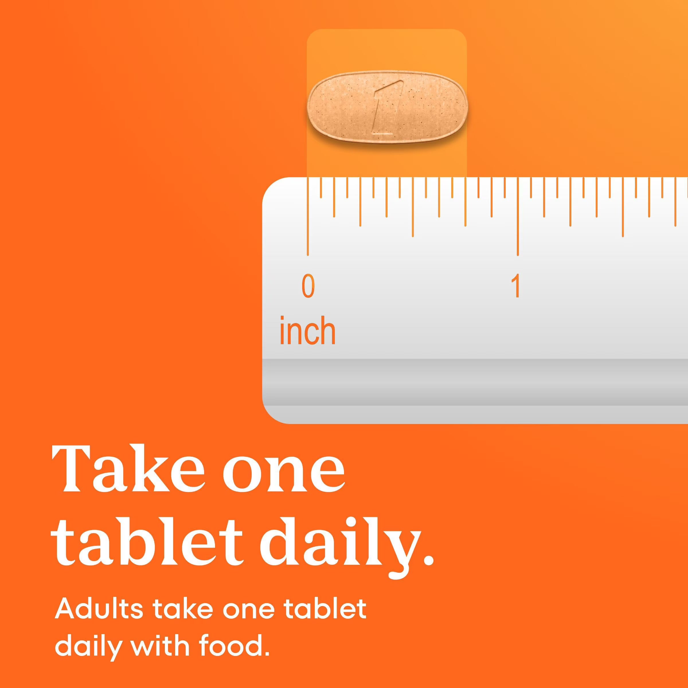 One a Day women 50+ multivitaimin, less than 1 inch long