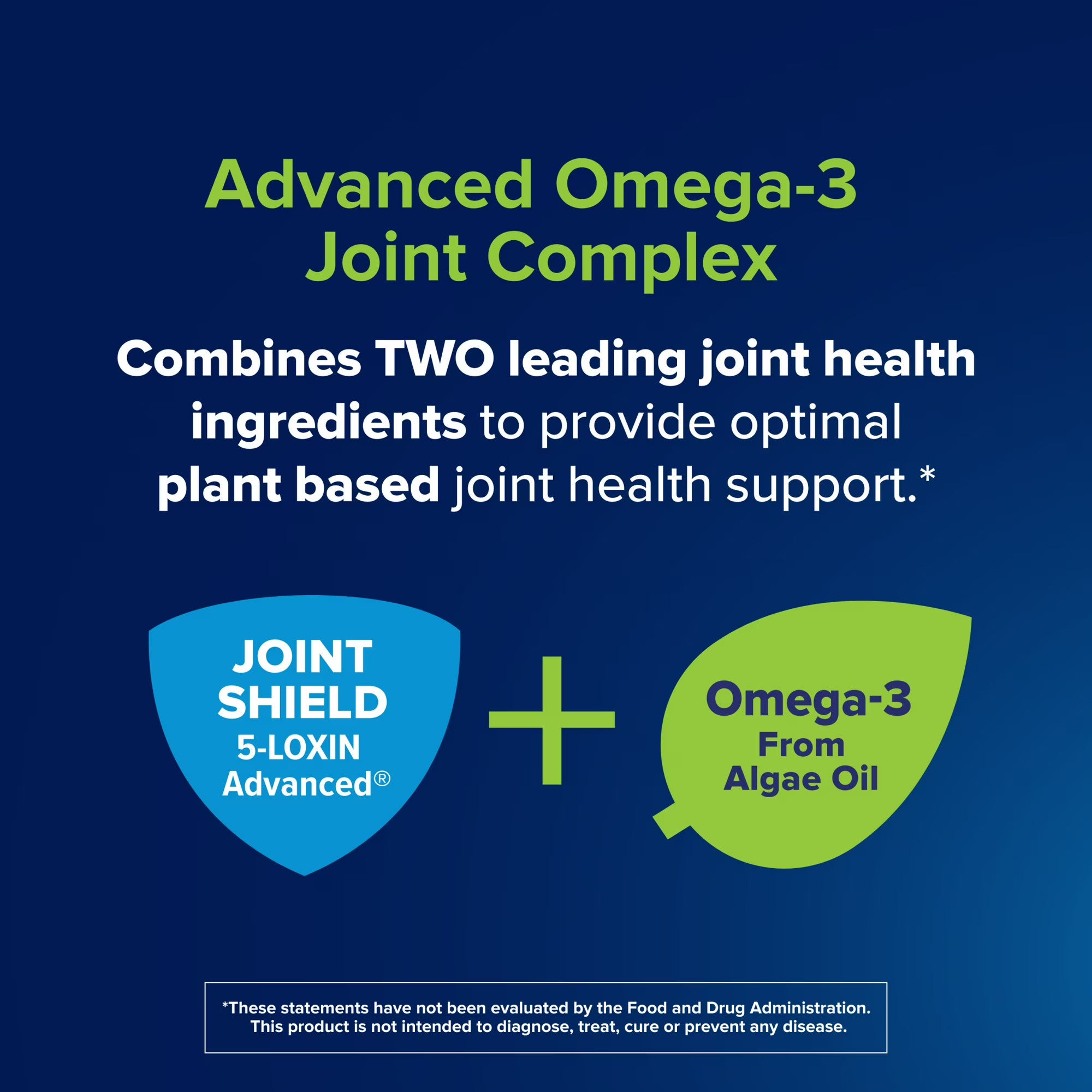 Advertisement for Advanced Omega-3 Joint Complex on a blue background