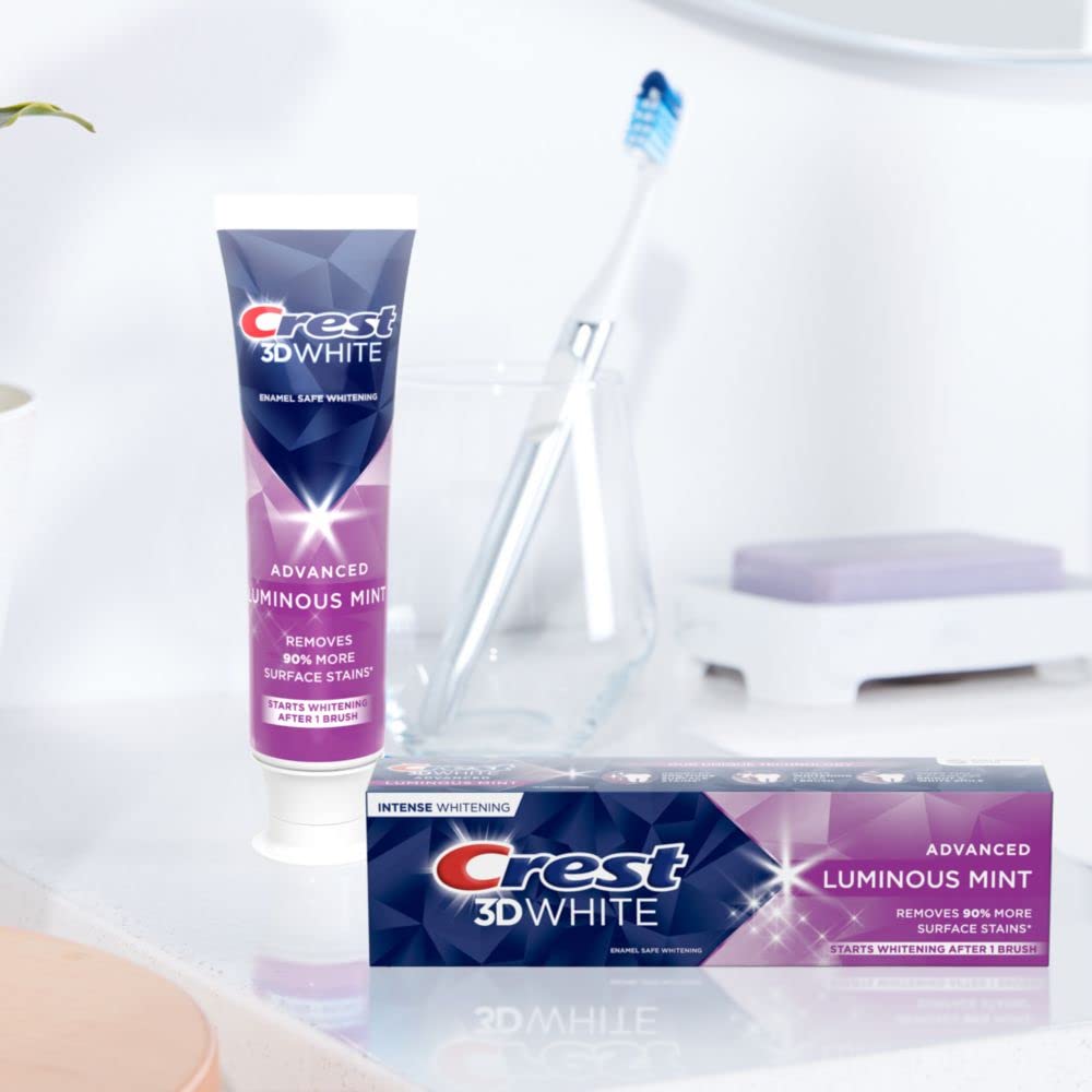 Crest 3d White Luminous Mint Toothpaste 3.7 Oz (104 G) 4 Pack