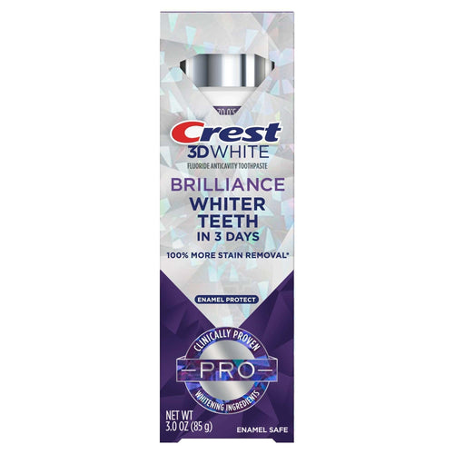 CLEARANCE: Crest 3D White Brilliance Pro Enamel Protect Toothpaste, 3 Oz (85 G), EXP 12/2025
