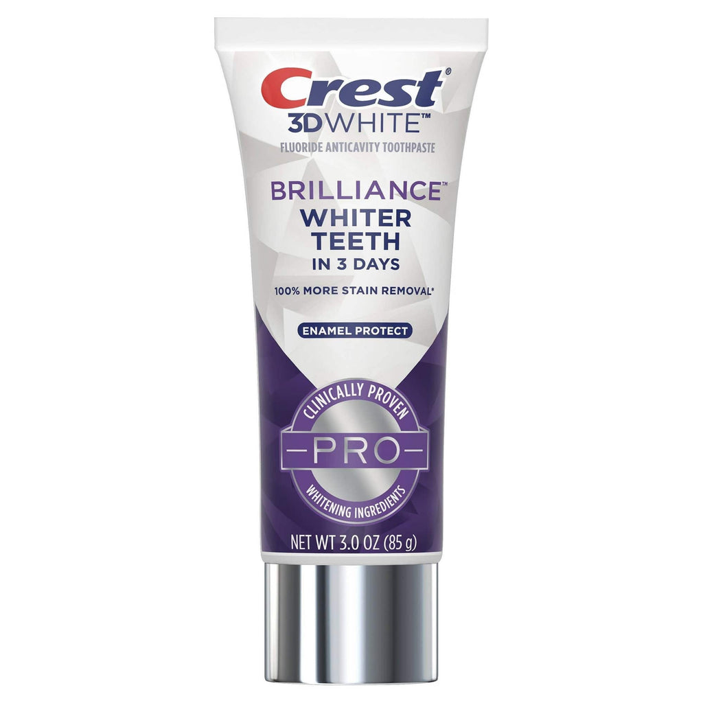Crest 3D White Brilliance Pro Enamel Protect Toothpaste, 3 Oz (85 G), EXP 12/2025