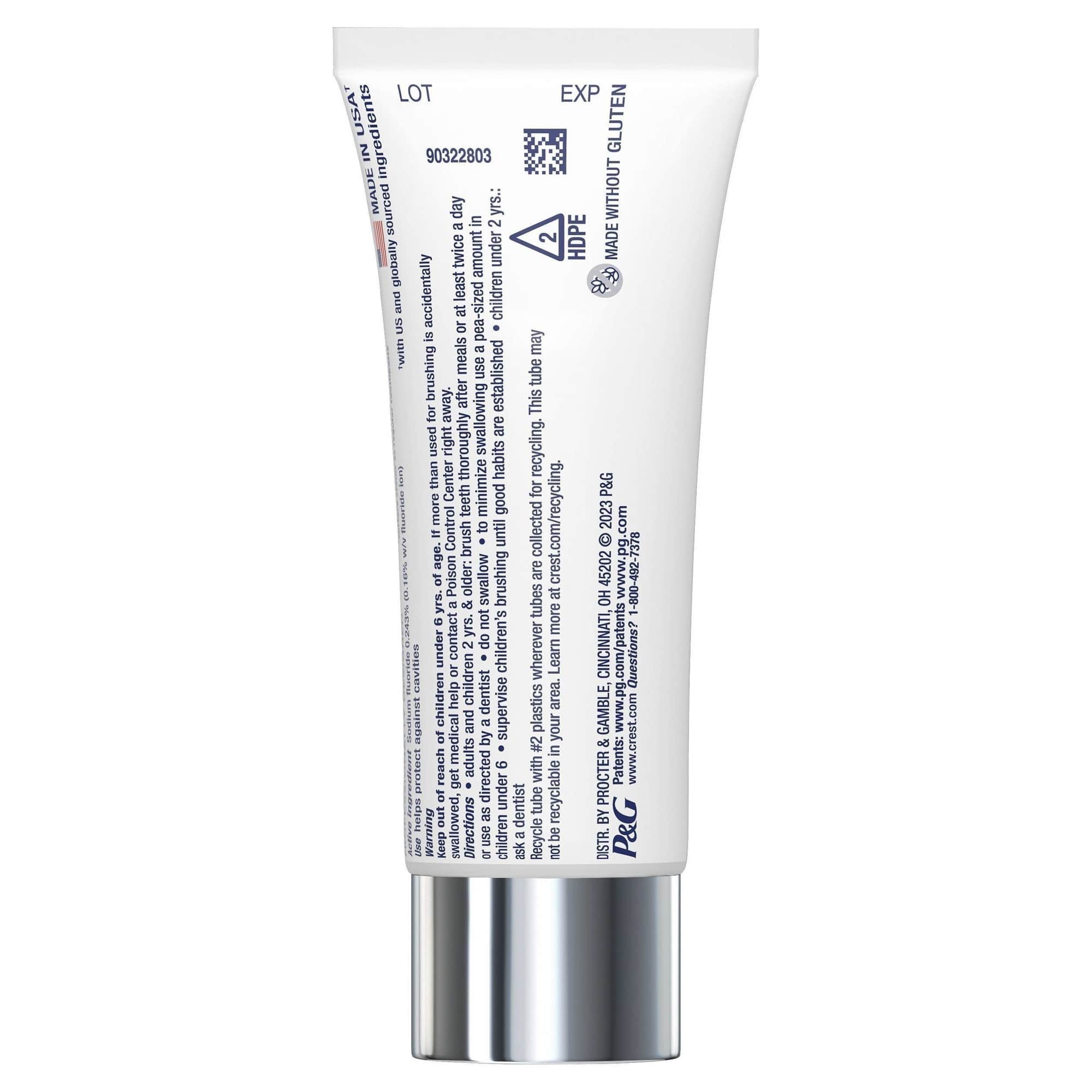 Crest 3D White Brilliance Pro Enamel Protect Toothpaste, 3 Oz (85 G), EXP 12/2025