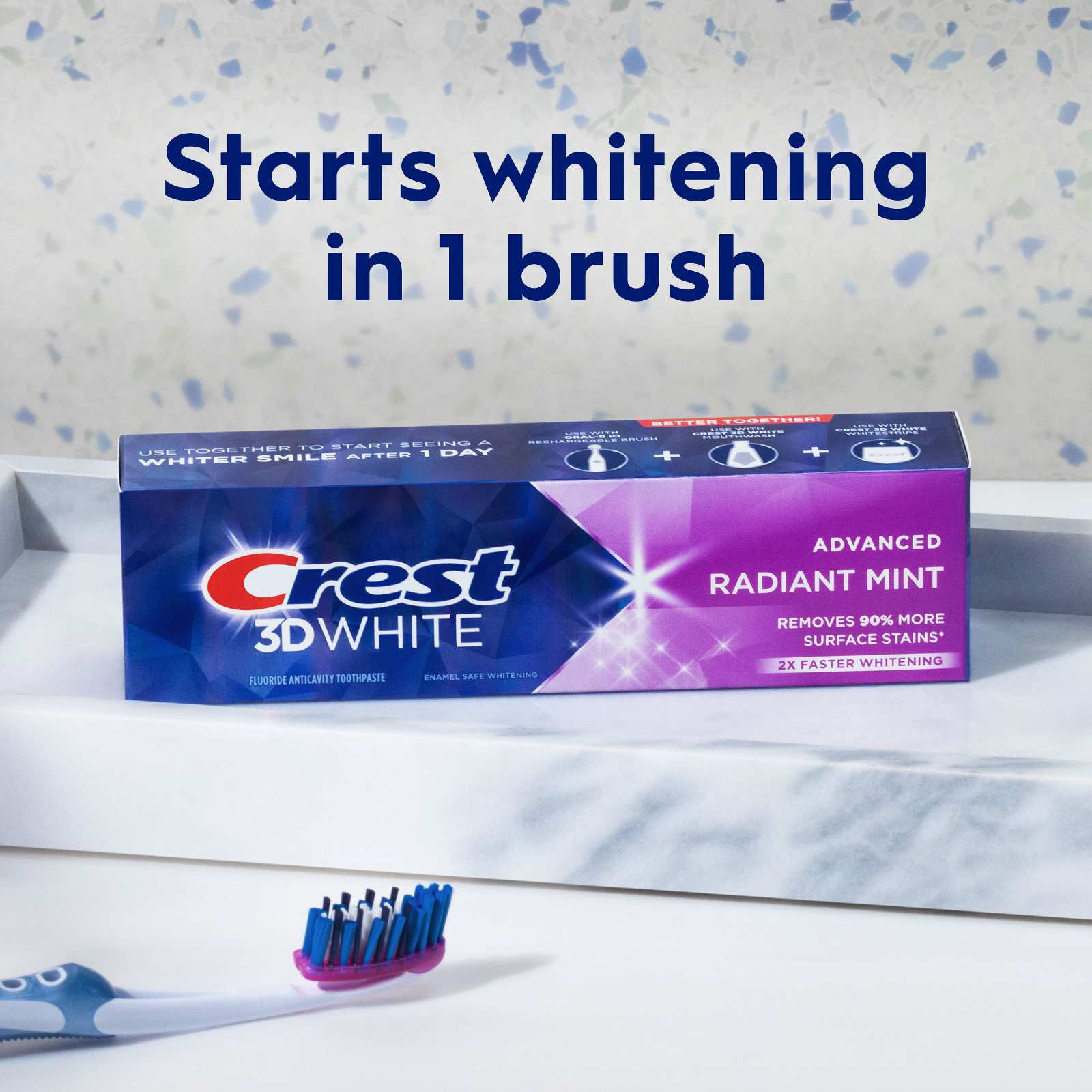 Crest 3D White Radiant Mint Toothpaste, 3.3 Oz / 93 G (3 Pack)