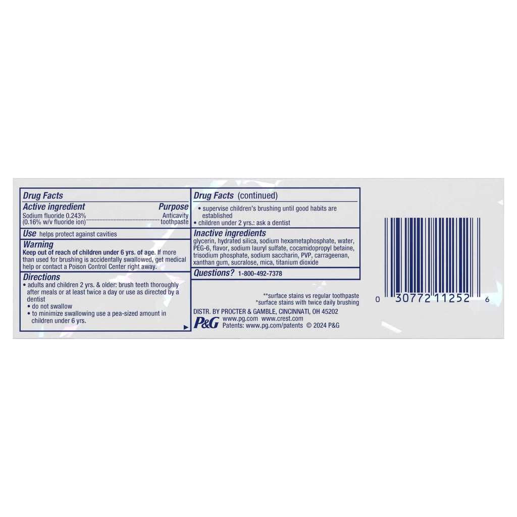 Crest 3D White Brilliance Vibrant Peppermint Toothpaste 4.6 Oz/130 G