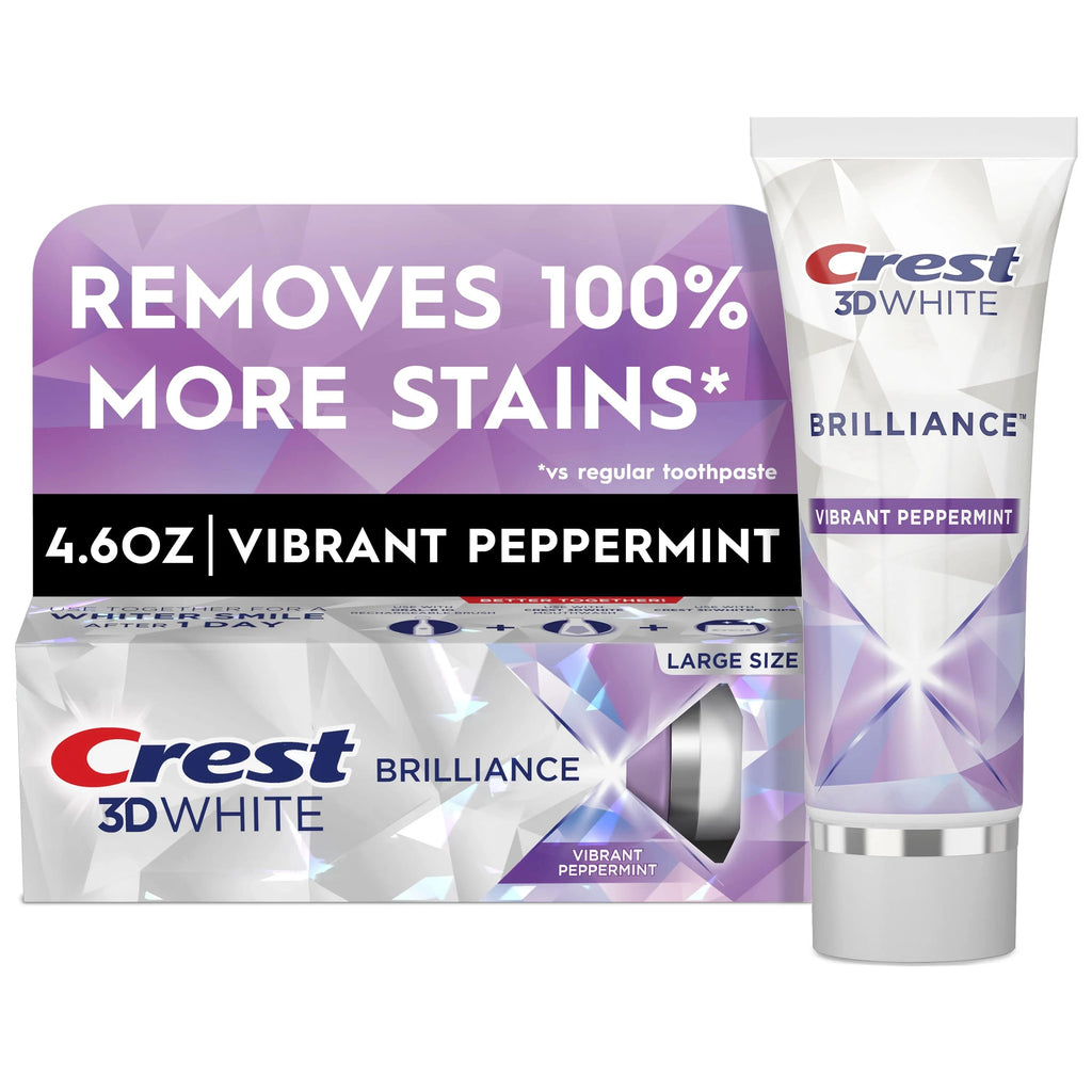 Crest 3D White Brilliance Vibrant Peppermint Toothpaste 4.6 Oz/130 G