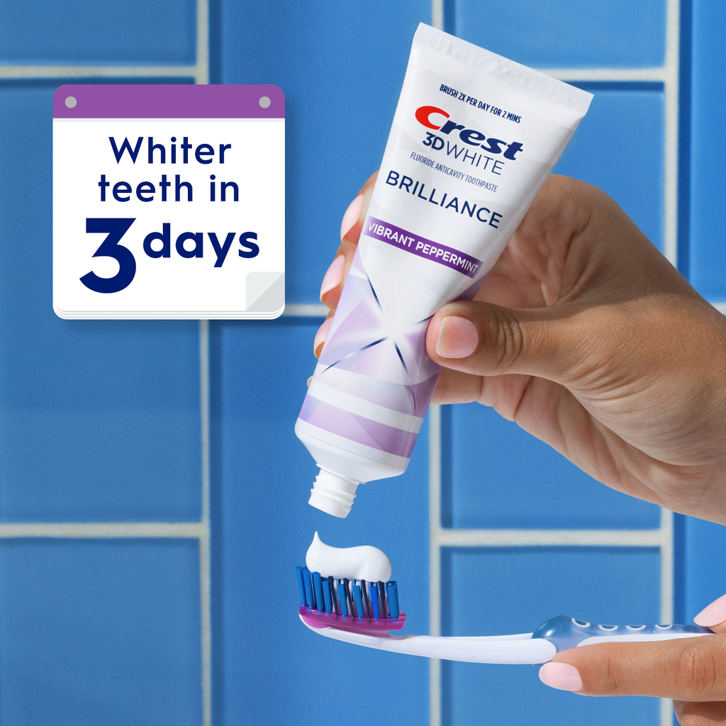 Crest 3D White Brilliance Vibrant Peppermint Toothpaste 4.6 Oz (130 g) 2-Pack
