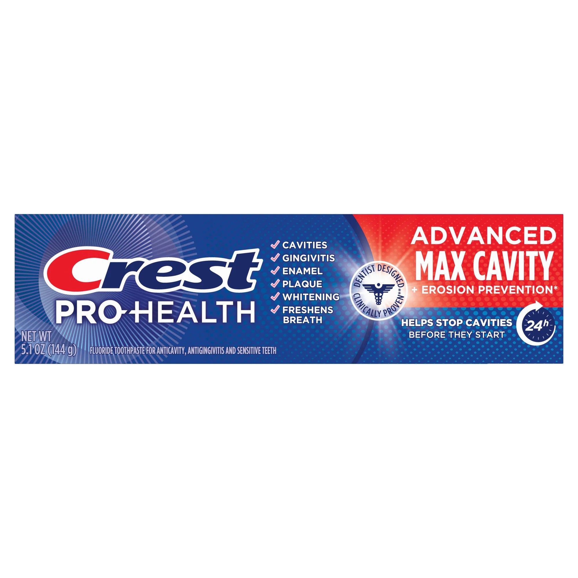 Crest Pro-Health Advanced Toothpaste, Max Cavity + Erosion Prevention, 5.1 OZ (144 g)