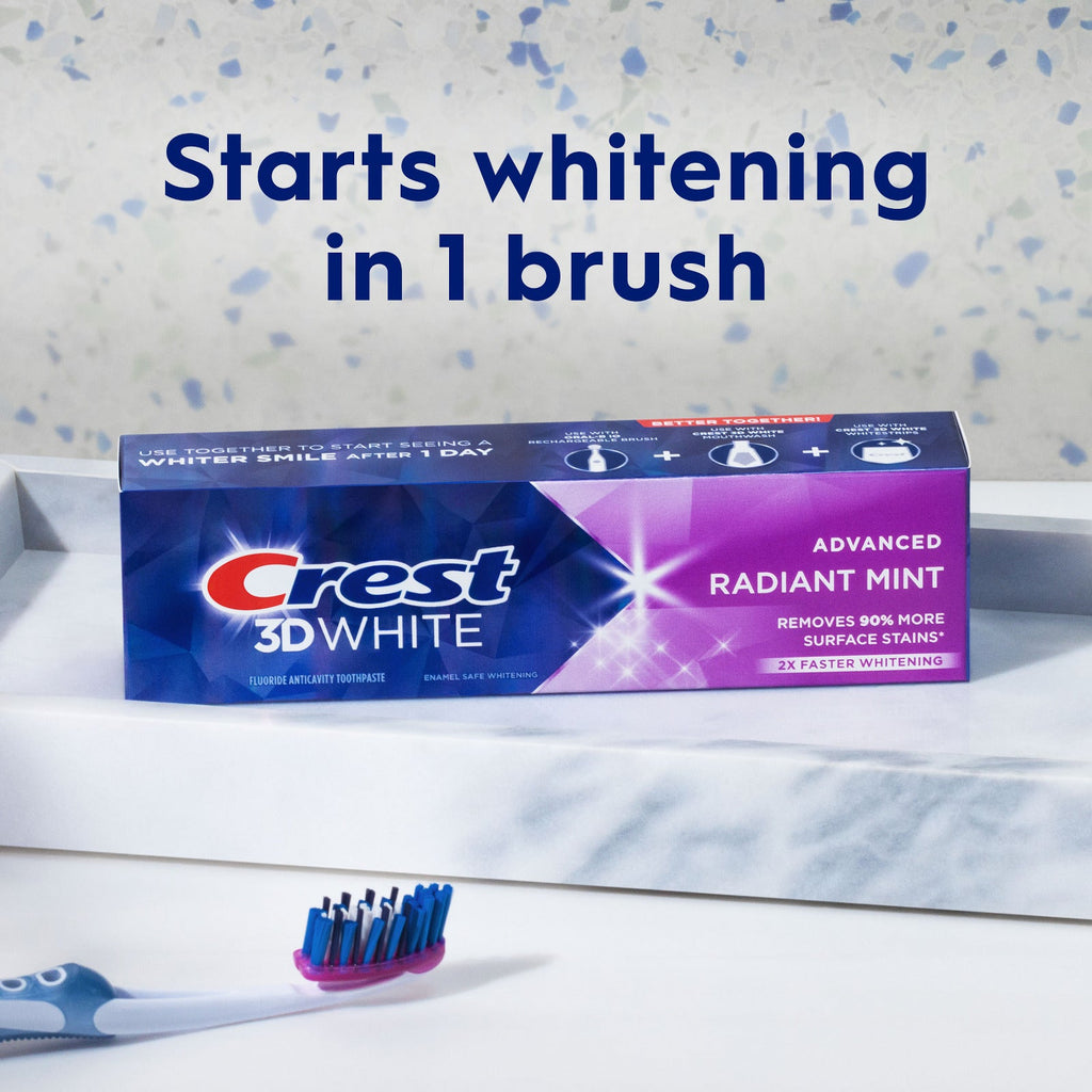 Crest 3D White Radiant Mint Toothpaste 3.3 oz / 93 g (2 pack)