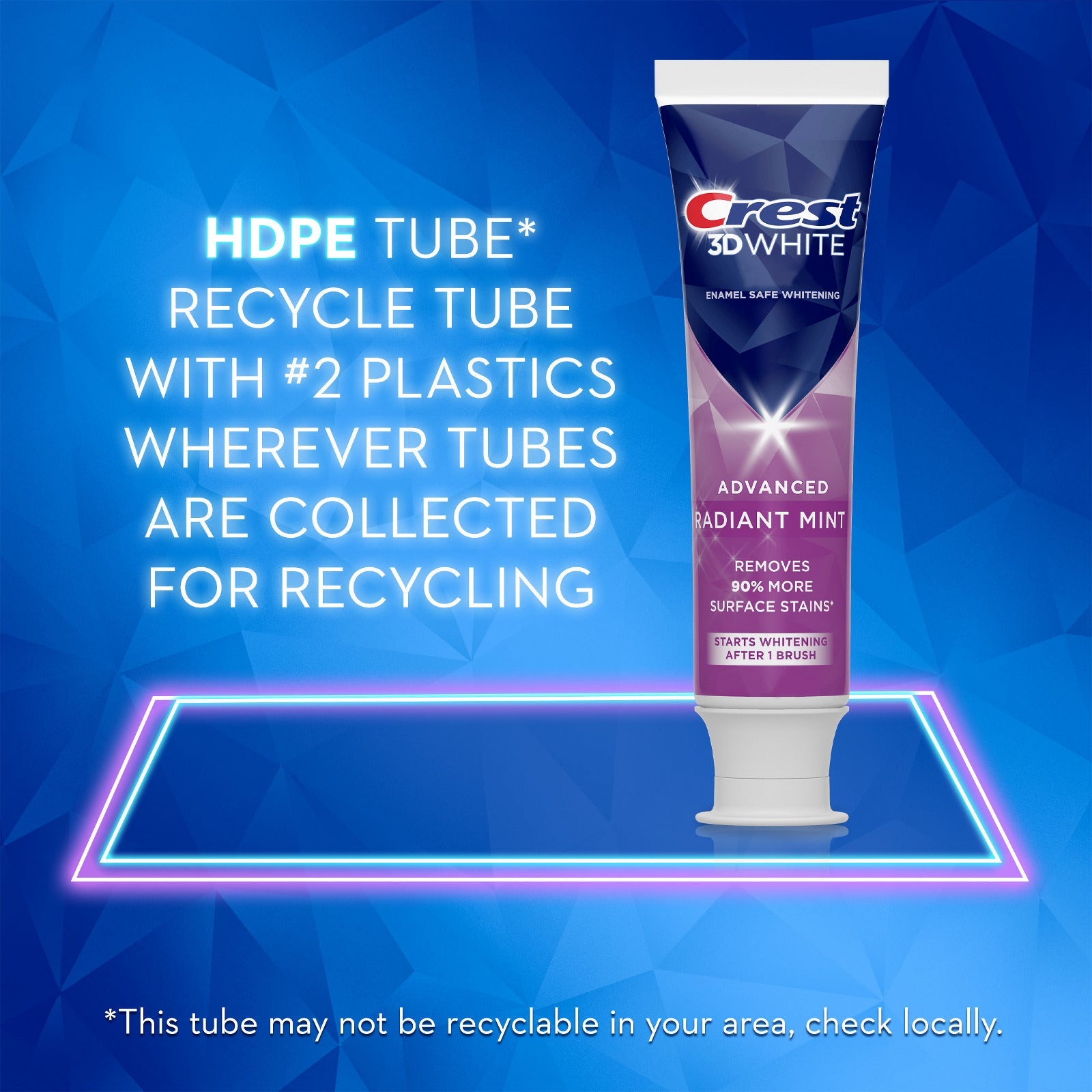 Crest 3D White Radiant Mint Toothpaste 3.3 oz / 93 g (2 pack)