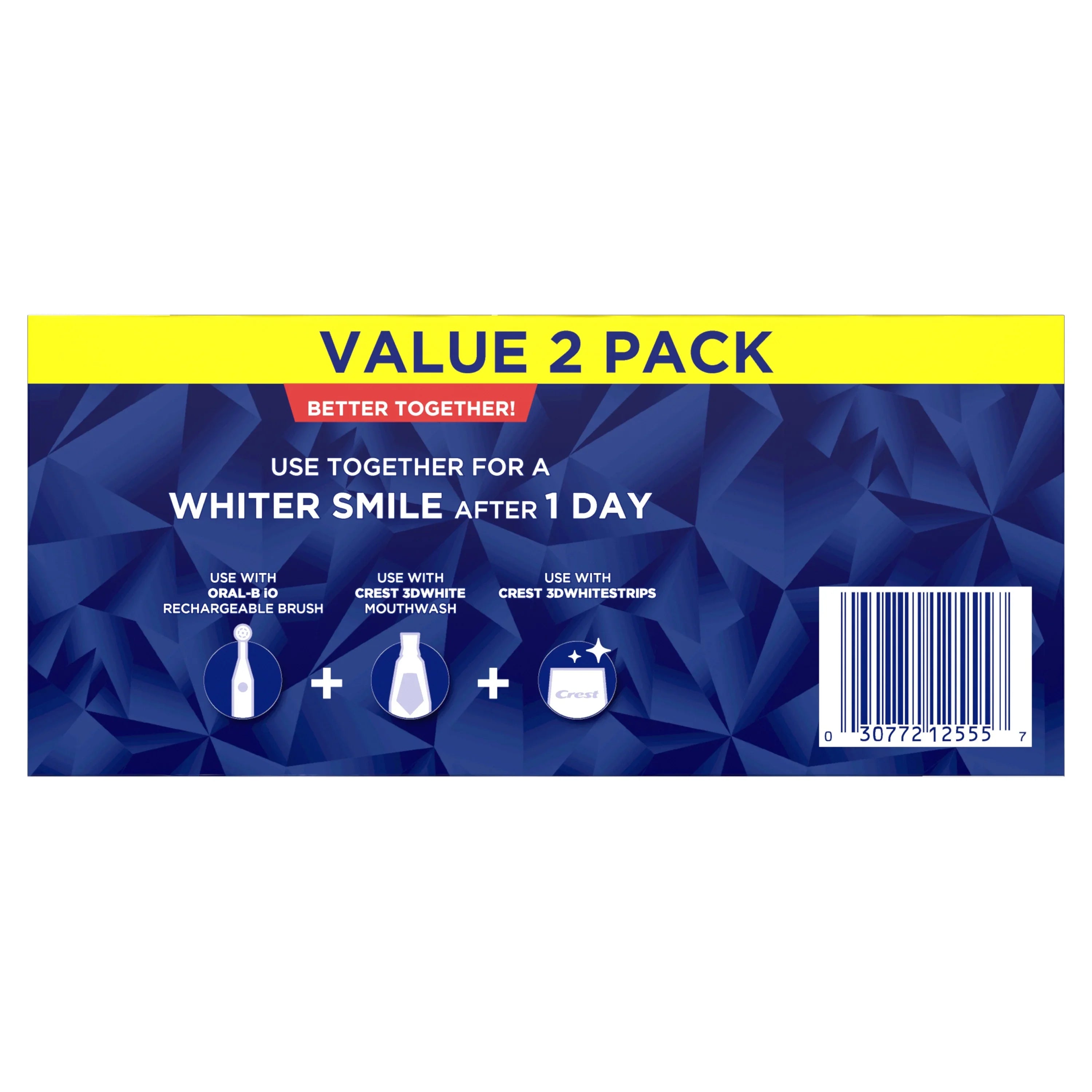 Product packaging for a value 2 pack with blue and yellow design on a white background