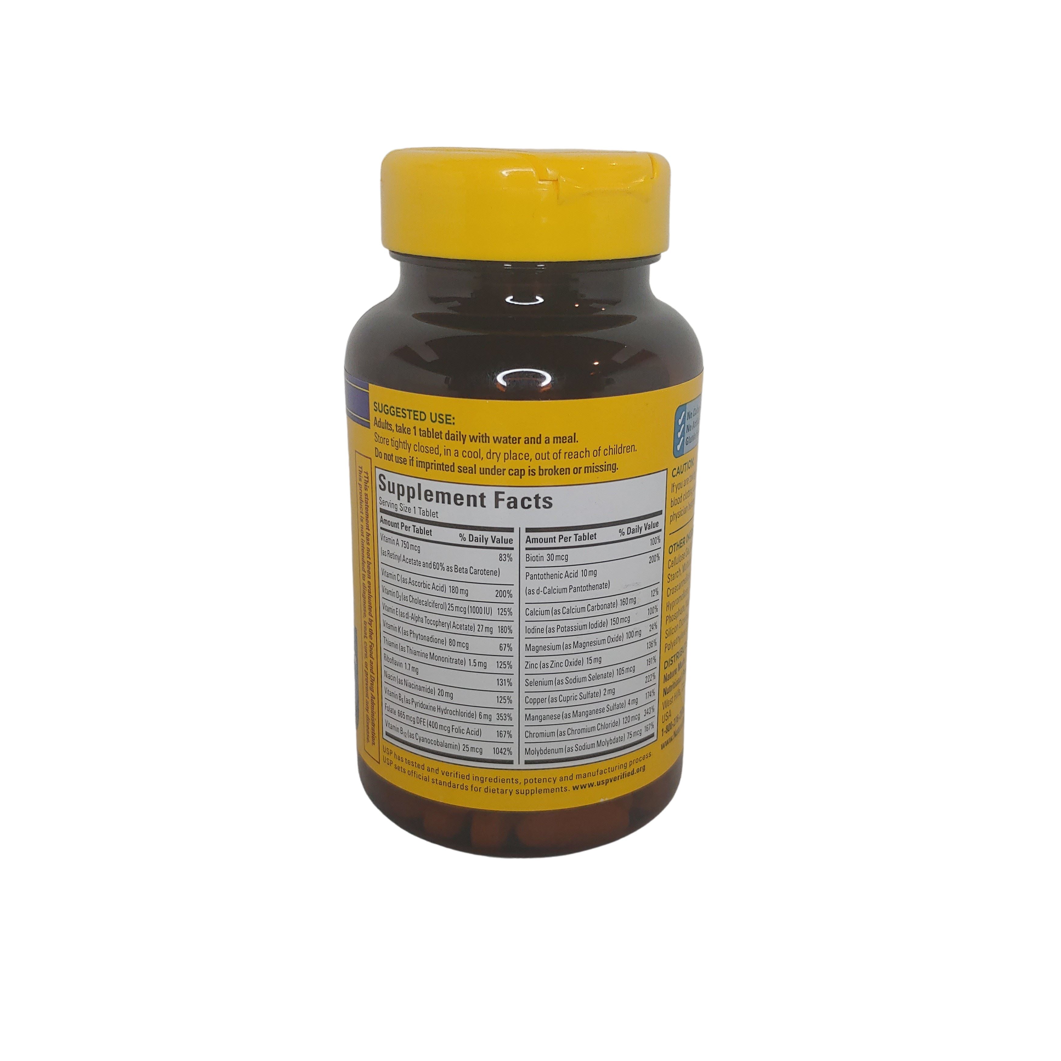 nature made men's 50 plus multivitamin, ingredients, multi for him 50+