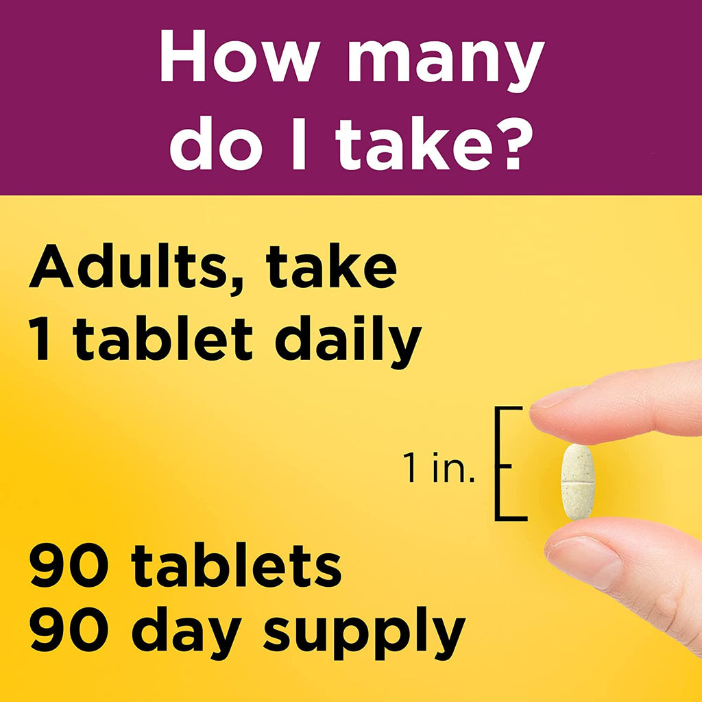 Instructional graphic about medication dosage with a pill and hand on a yellow background