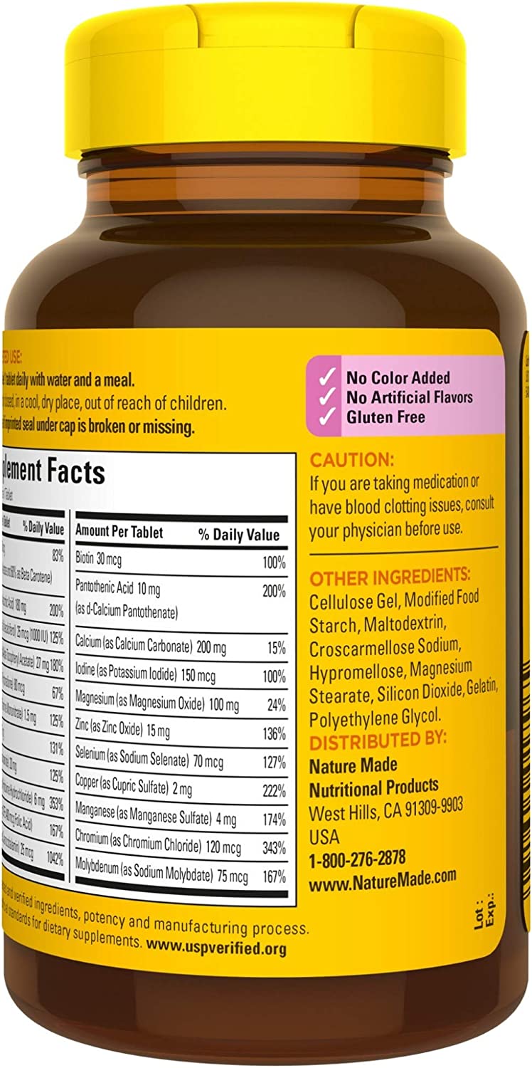 Brown supplement bottle with yellow cap and label on a white background