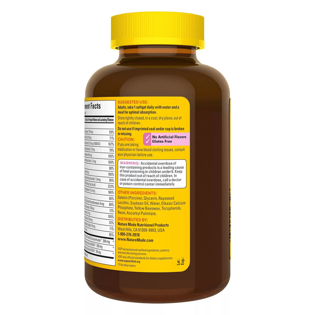 Nature Made Prenatal Multi + DHA, 150 Softgels, Women's Multivitamin