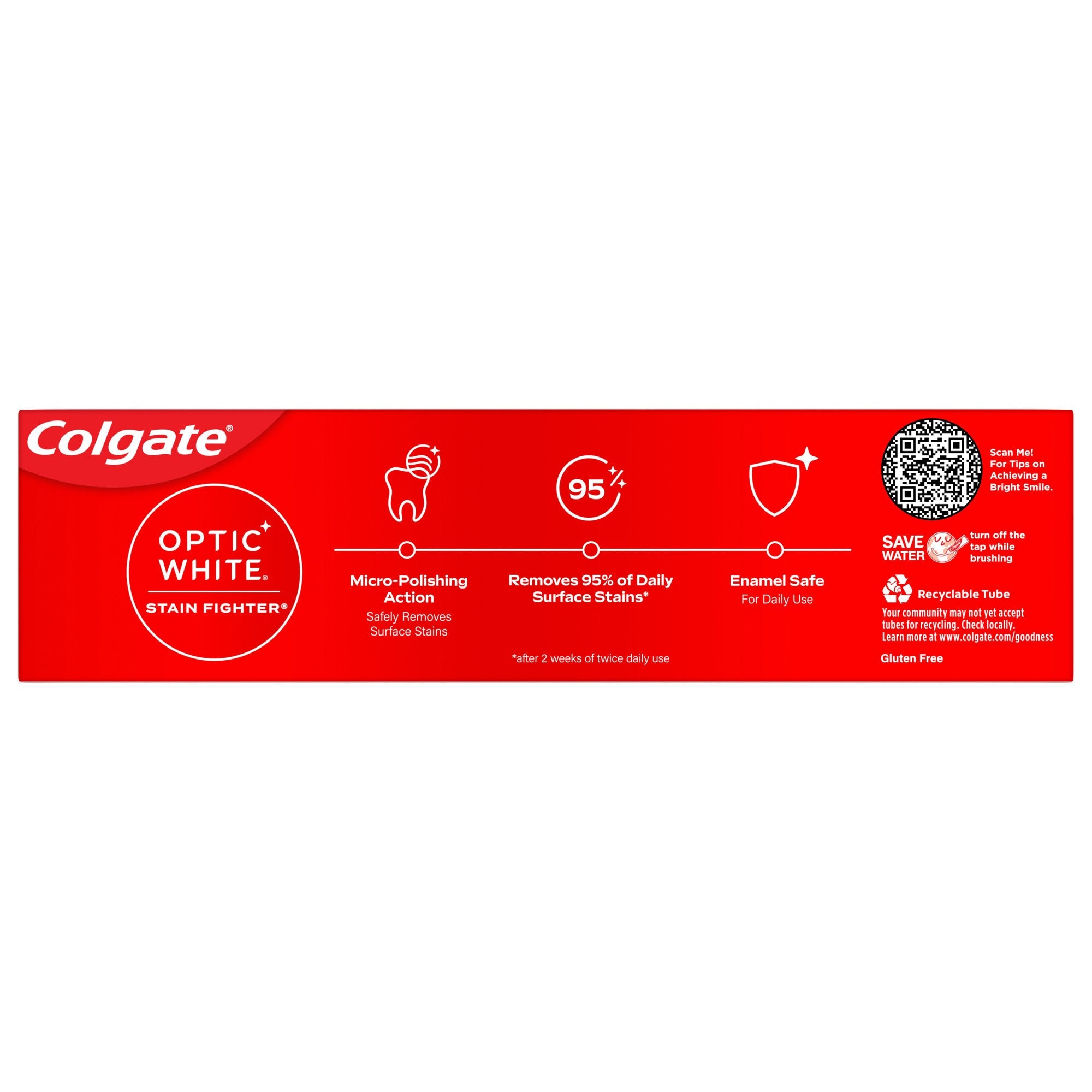 CLEARANCE Colgate Optic White Stain Fighter Toothpaste Clean Mint Paste 170 g, EXP 04/2026