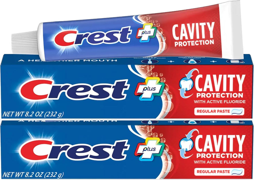 Crest PLUS Cavity Protection Toothpaste, 8.2 Oz / 232 G, Regular Paste
