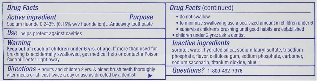 Crest PLUS Cavity Protection Toothpaste, 8.2 Oz / 232 G, Regular Paste