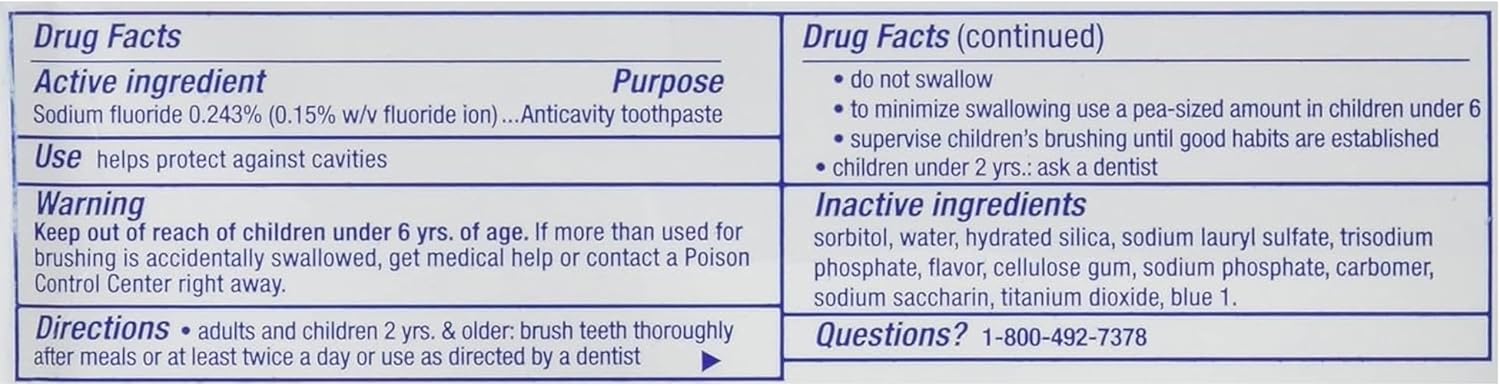 Crest PLUS Cavity Protection Toothpaste, 8.2 Oz / 232 G, Regular Paste