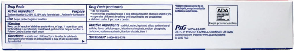Crest Cavity Protection Toothpaste, 8.2 Oz (232 g), 5-Pack, Regular Paste