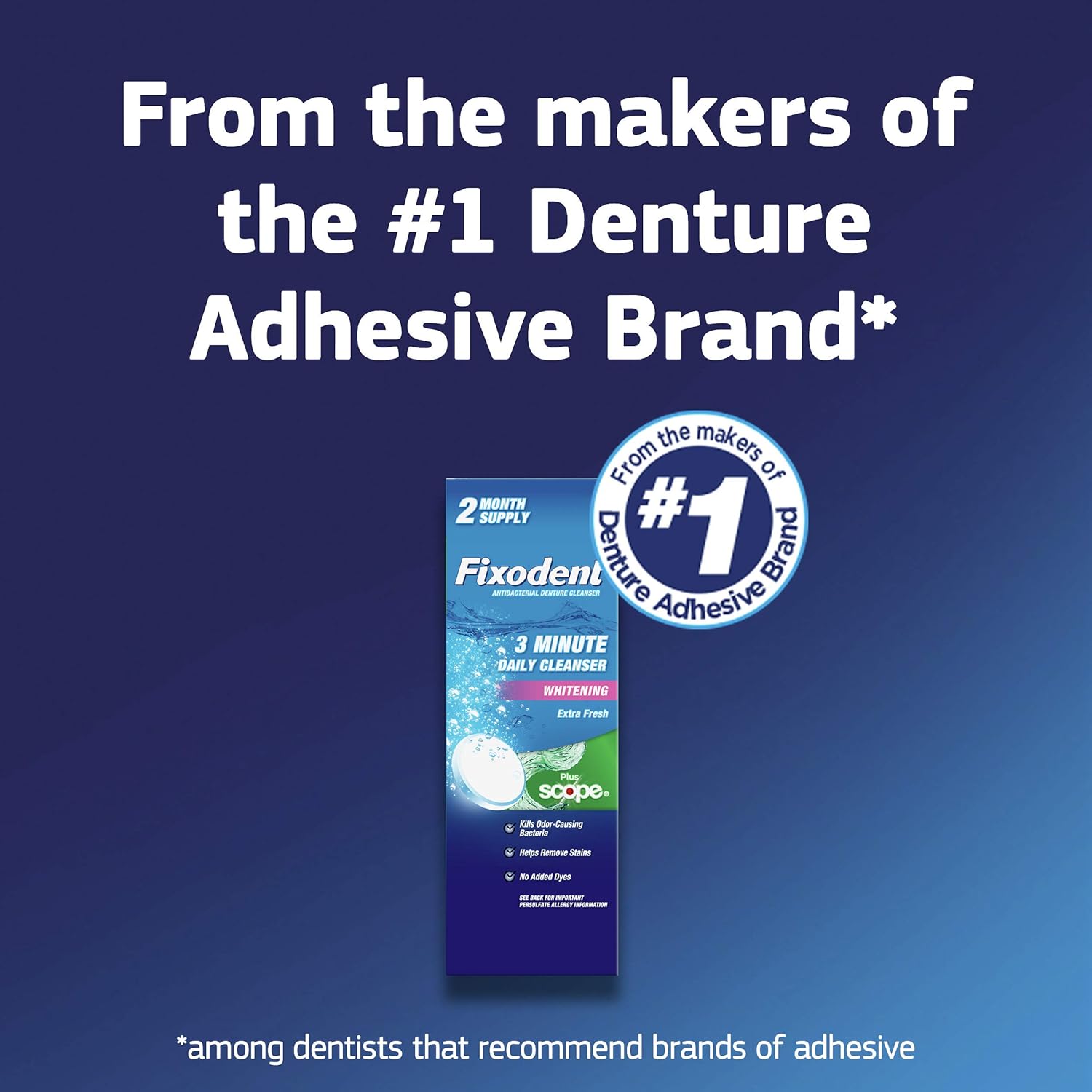 Fixodent 3 Minute Daily Cleanser Plus Scope - 90 Tablets