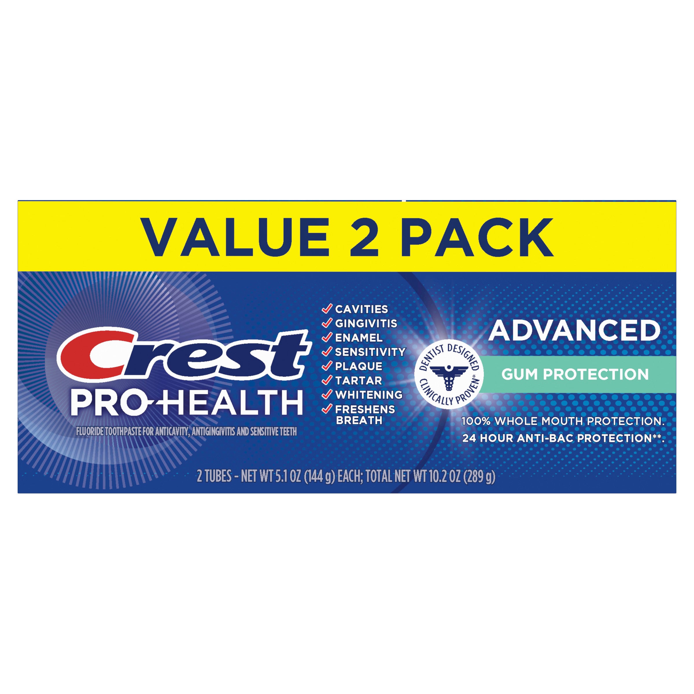 Crest Pro-Health Advanced Gum Protection Toothpaste 5.1 OZ (144 g) 2 PACK