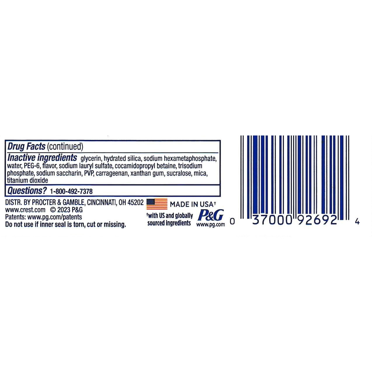 Crest 3D White Brilliance Vibrant Peppermint Travel Toothpaste 0.85 OZ (24 g)