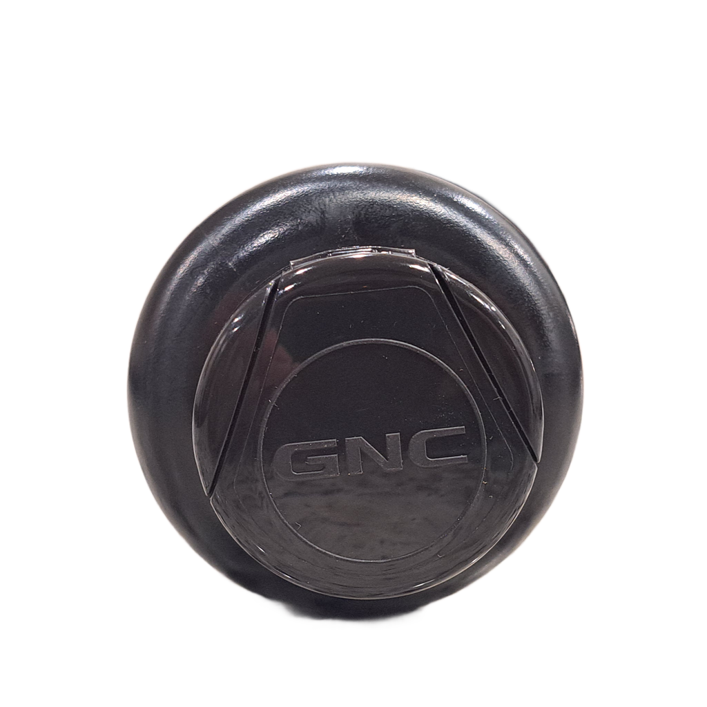 Black cap with GNC logo on a white background