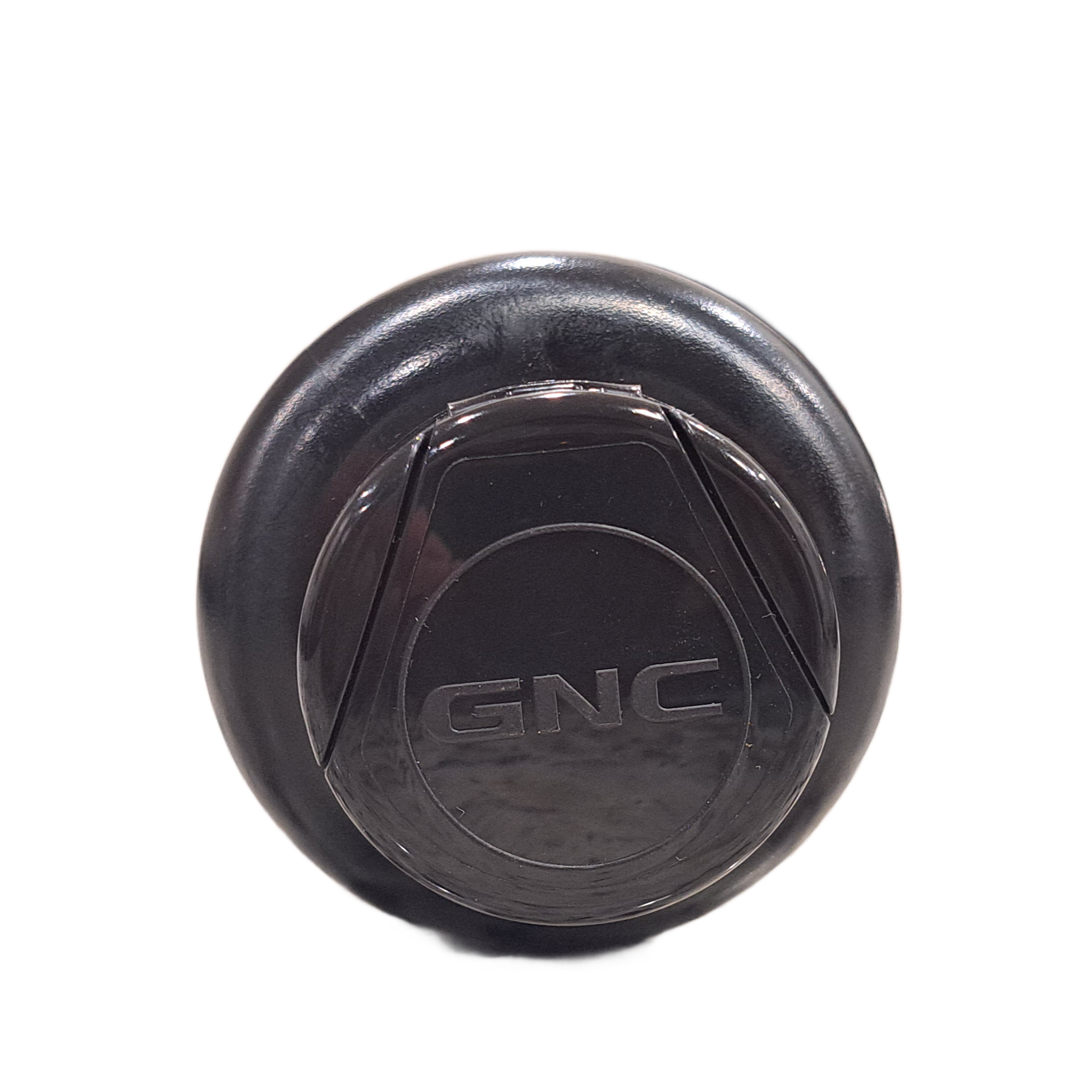 Black cap with GNC logo on a white background
