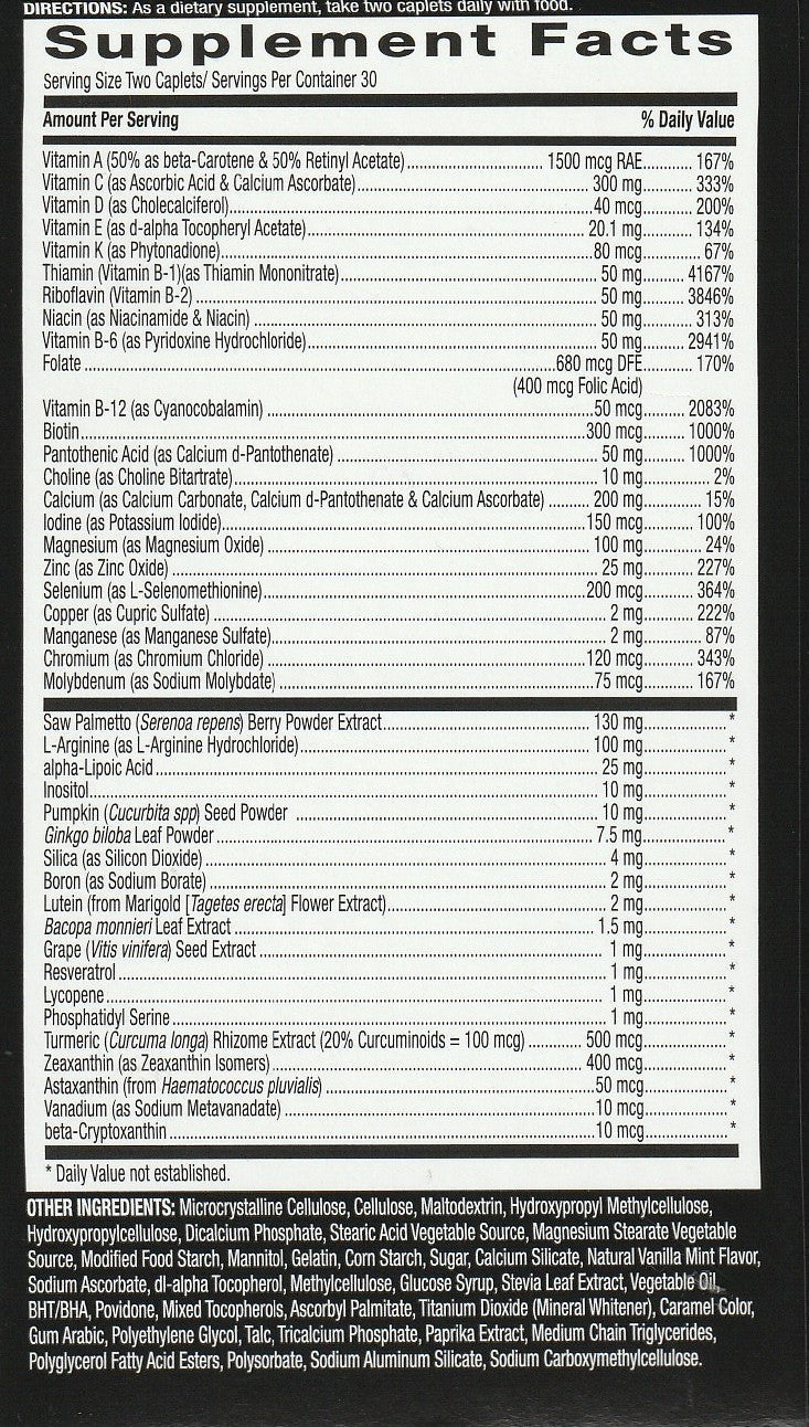 Gnc Mega Men 50 Plus Multivitamin 60 Caplets, EXP 08/2026