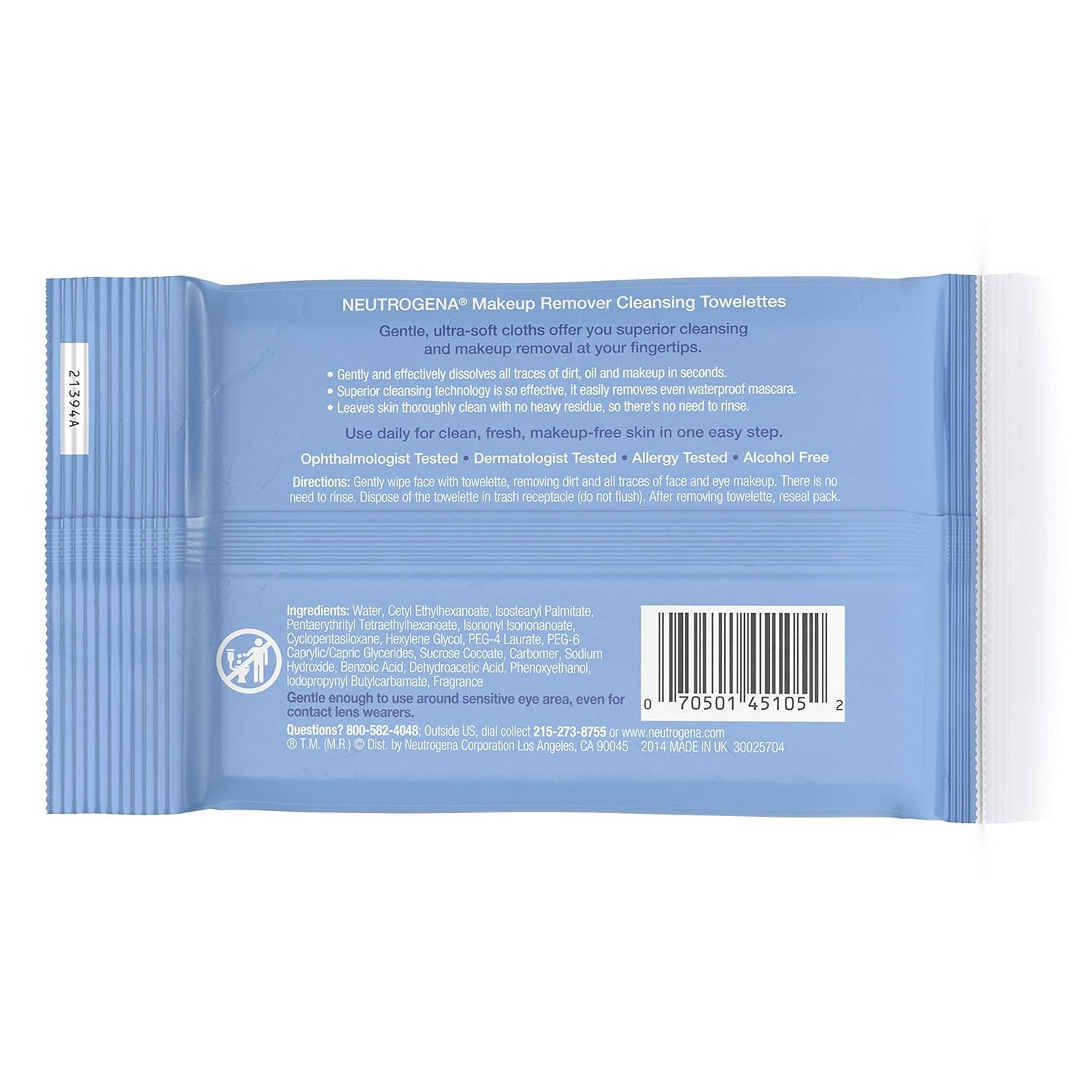 Neutrogena Make-up Remover Cleansing Towelettes, 7 Count Pack