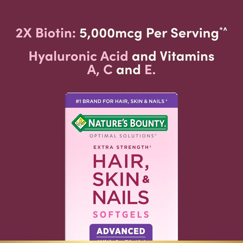 Nature's Bounty Extra Strength Hair Skin & Nails, 150 Softgels, Optimal Solutions
