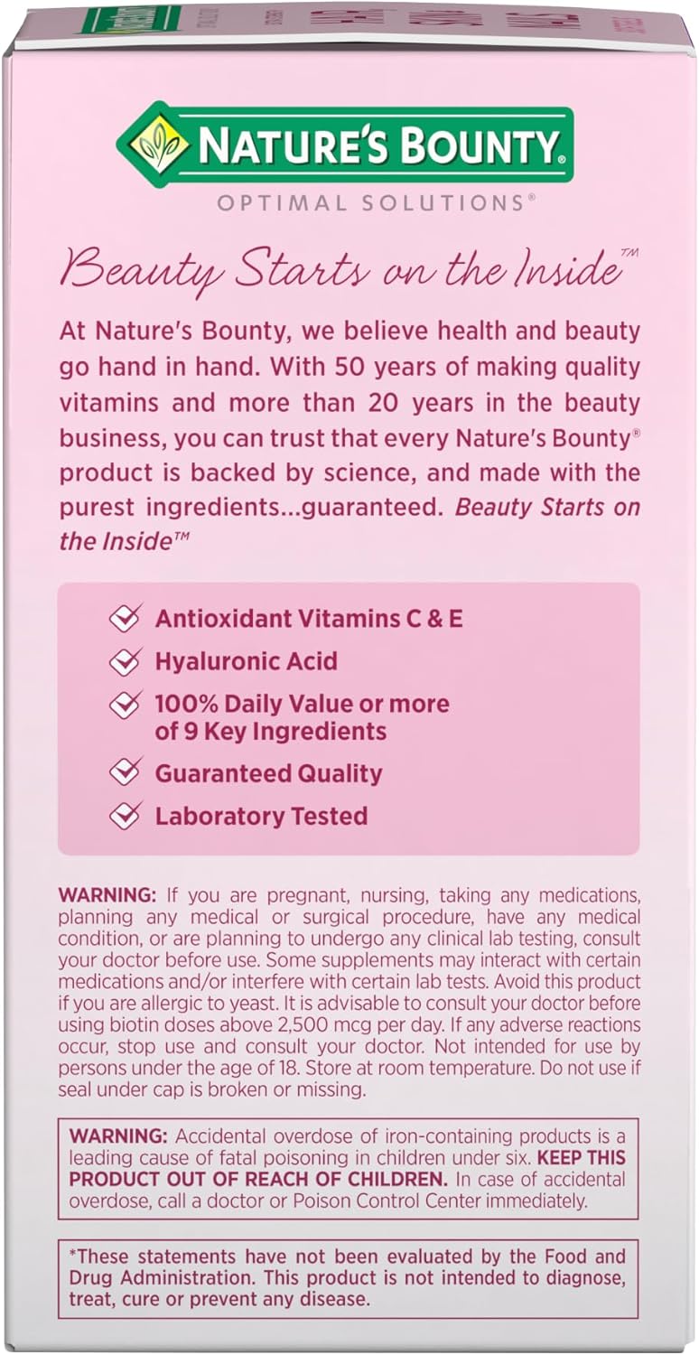 Nature's Bounty Extra Strength Hair Skin & Nails, 150 Softgels, Optimal Solutions