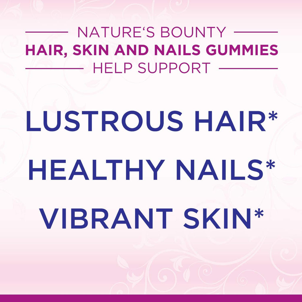 Nature's Bounty Hair, Skin And Nails Gummy Vitamins, Strawberry, 80 Gummies