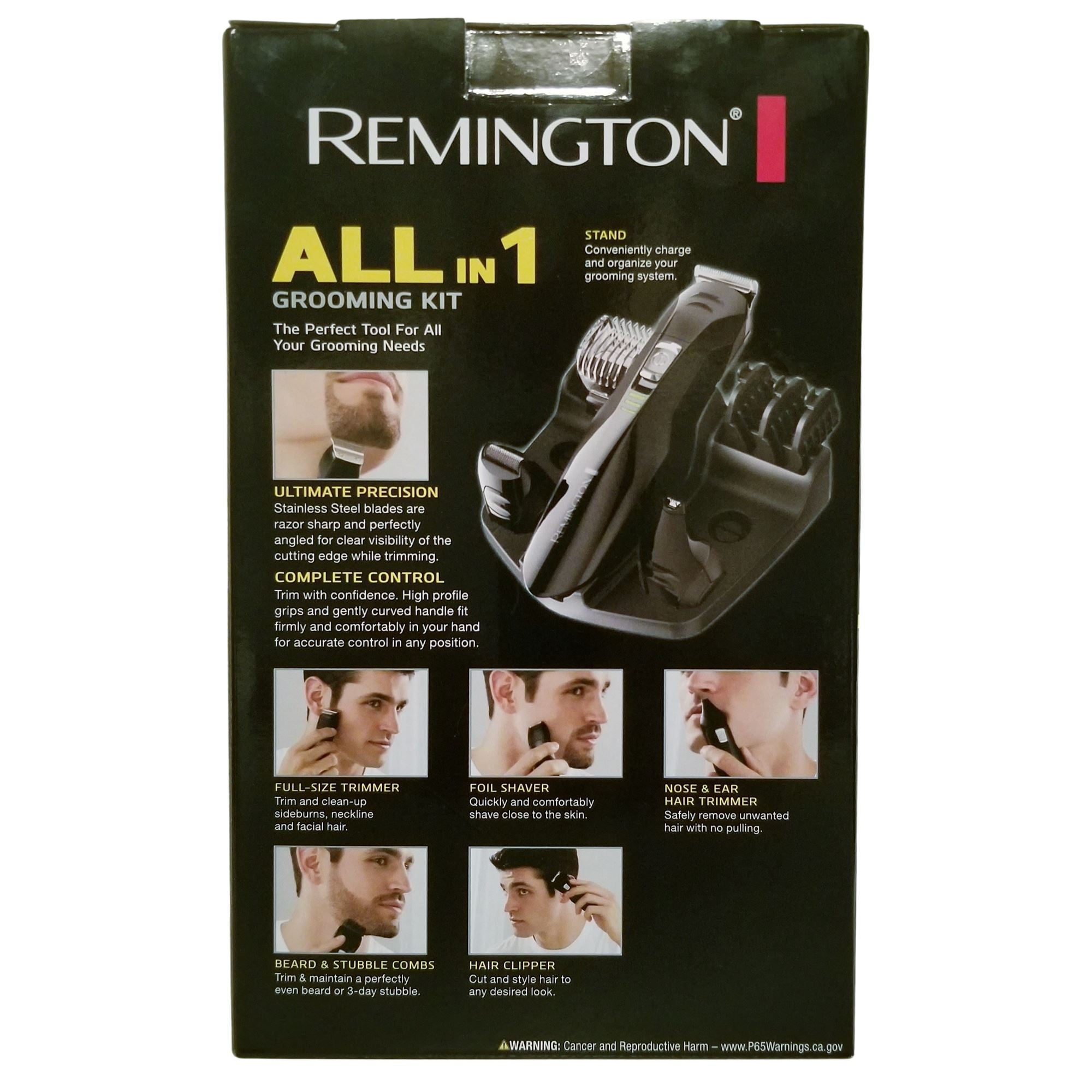 Remington 9-piece All-in-1 Grooming Kit PG6017 - Detail Trimmer, Hair Clippers, 120V