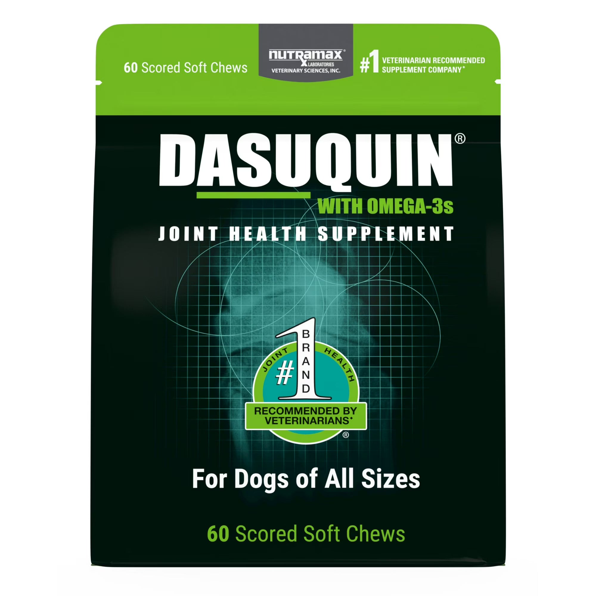 Nutramax Dasuquin with Omega-3s for Dogs of All Sizes, Joint Health Supplement, Soft Chews, 60 Count