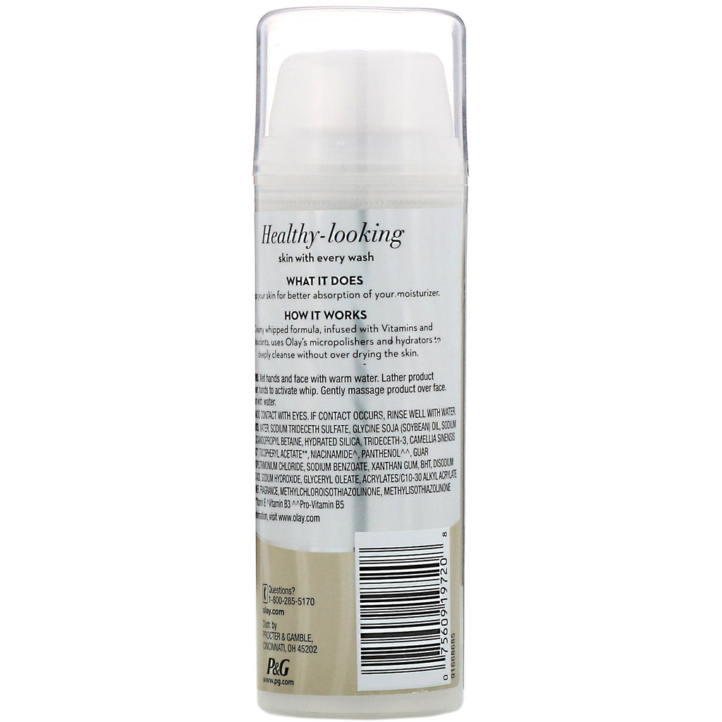 Olay Total Effects Cleansing Whip, Polishing Creme Cleanser, 150 mL (5 Fl Oz)