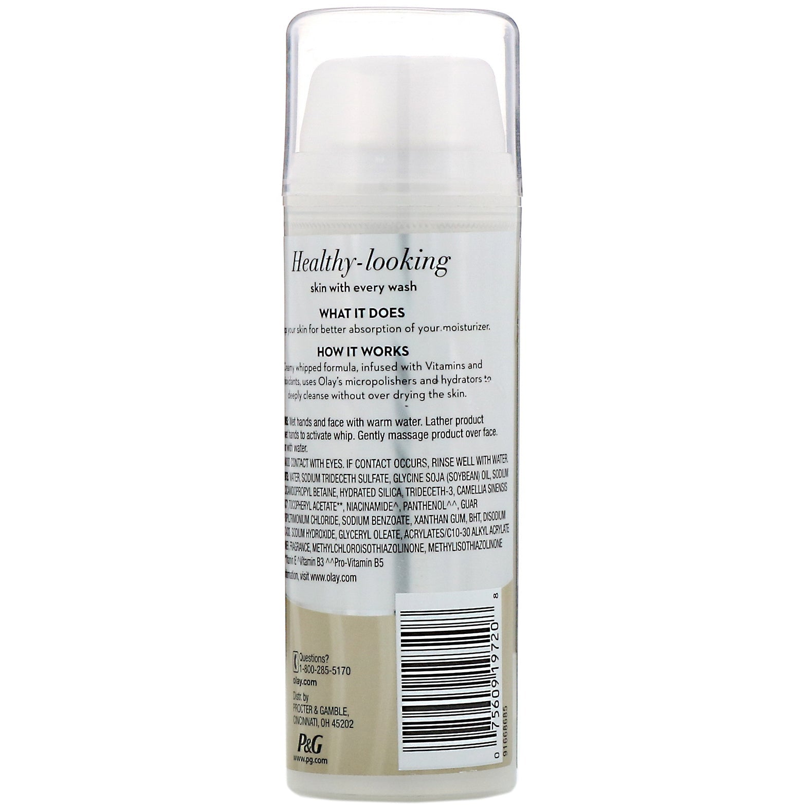 Olay Total Effects Cleansing Whip, Polishing Creme Cleanser, 150 mL (5 Fl Oz)